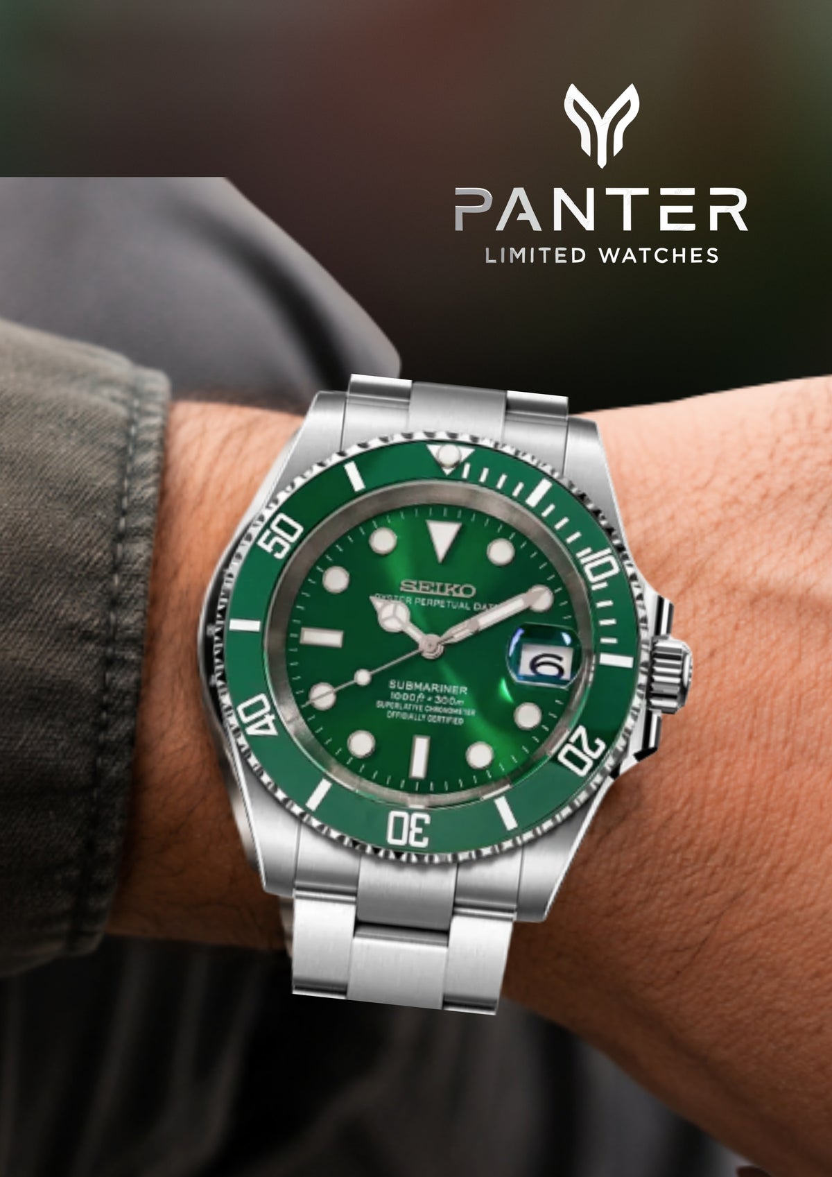 Reloj Automático PANTER Diver Hulk Verde