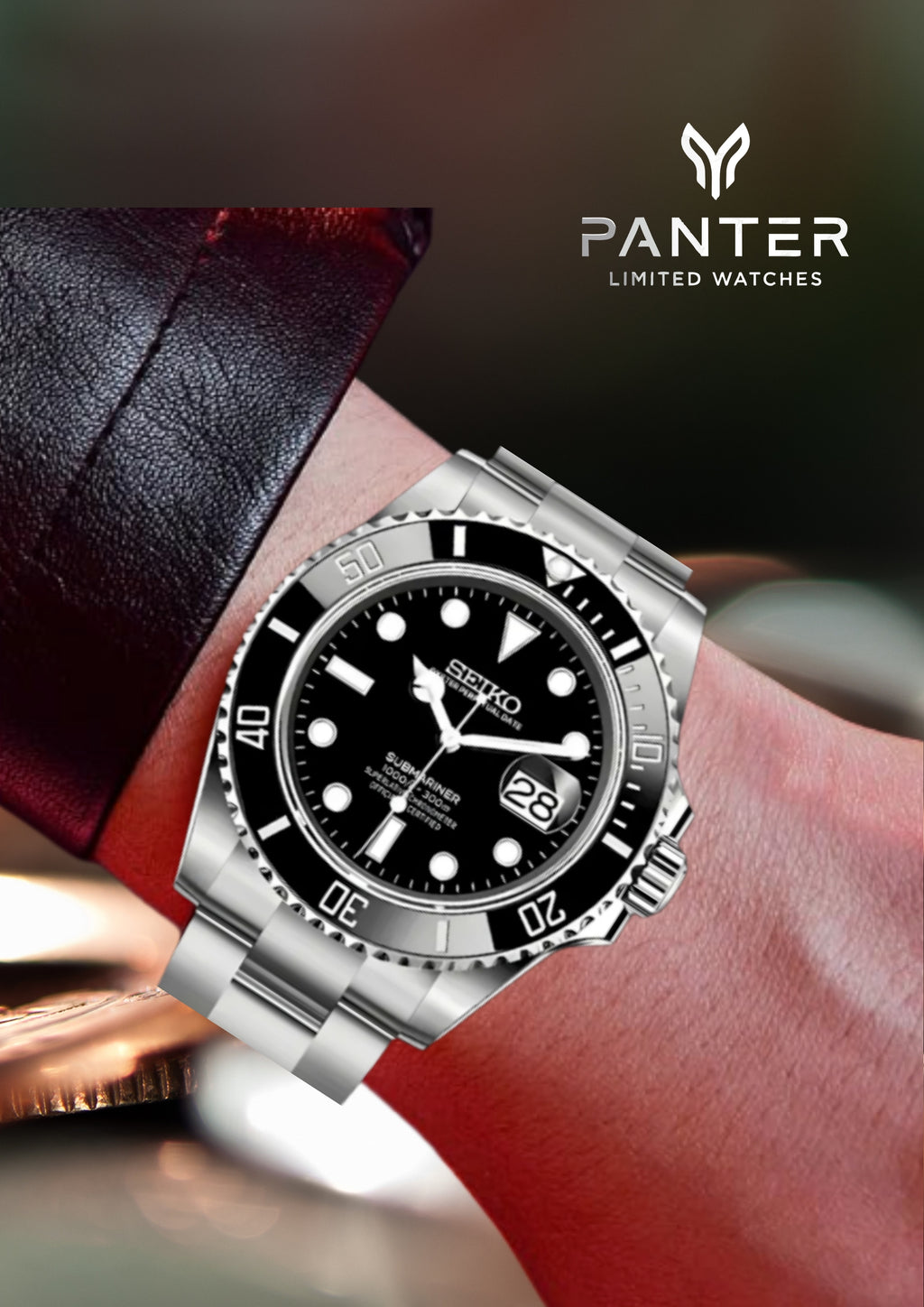 Montre automatique PANTER SUBMARINER noire