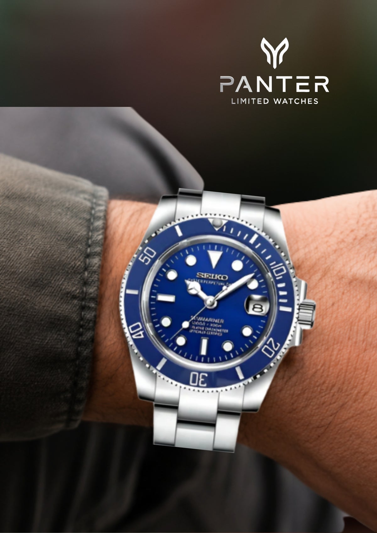 Reloj Automático PANTER DIVER Azul Smurf