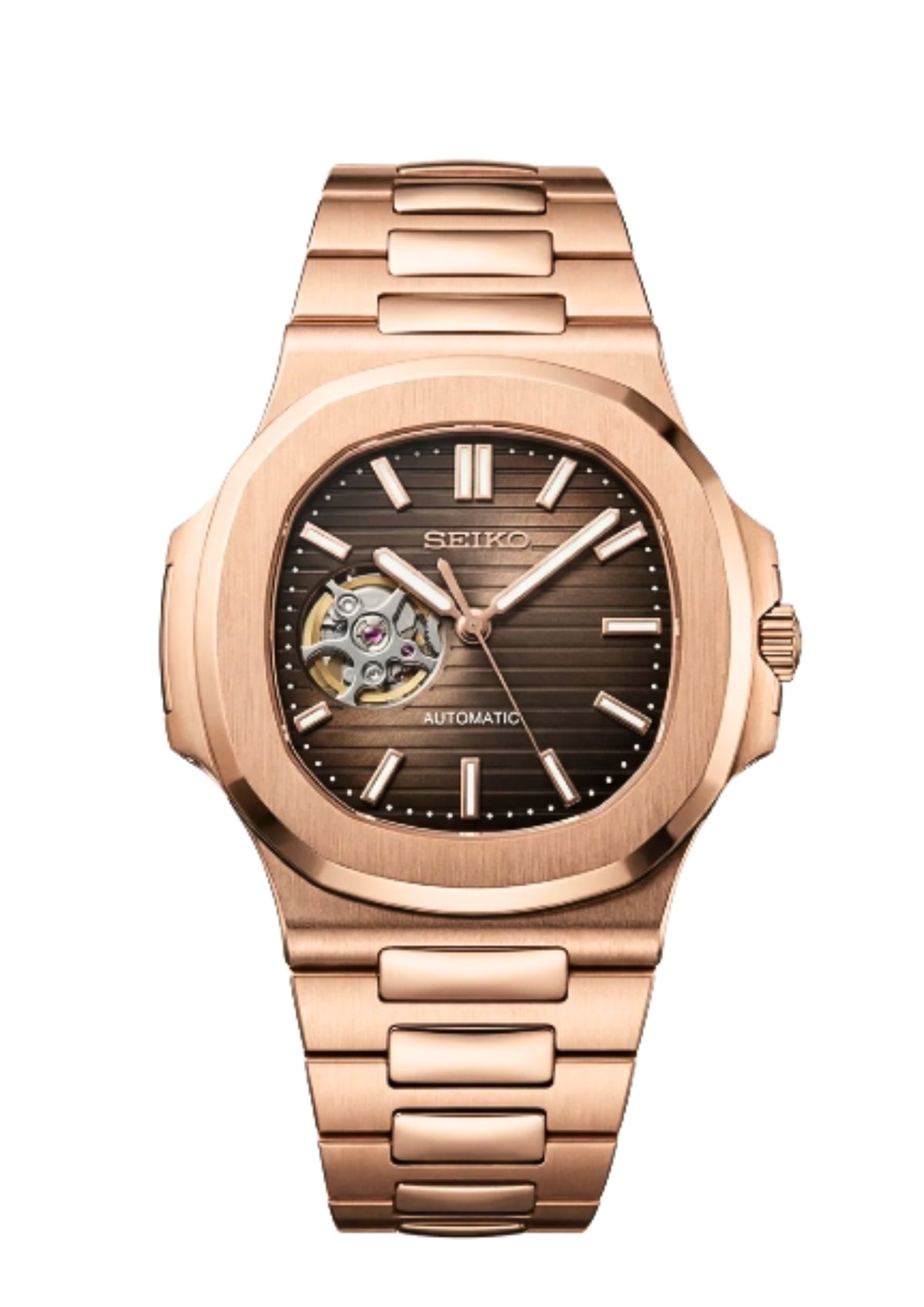 Reloj Automático NAUTILUS Open Heart Dorado Rosa