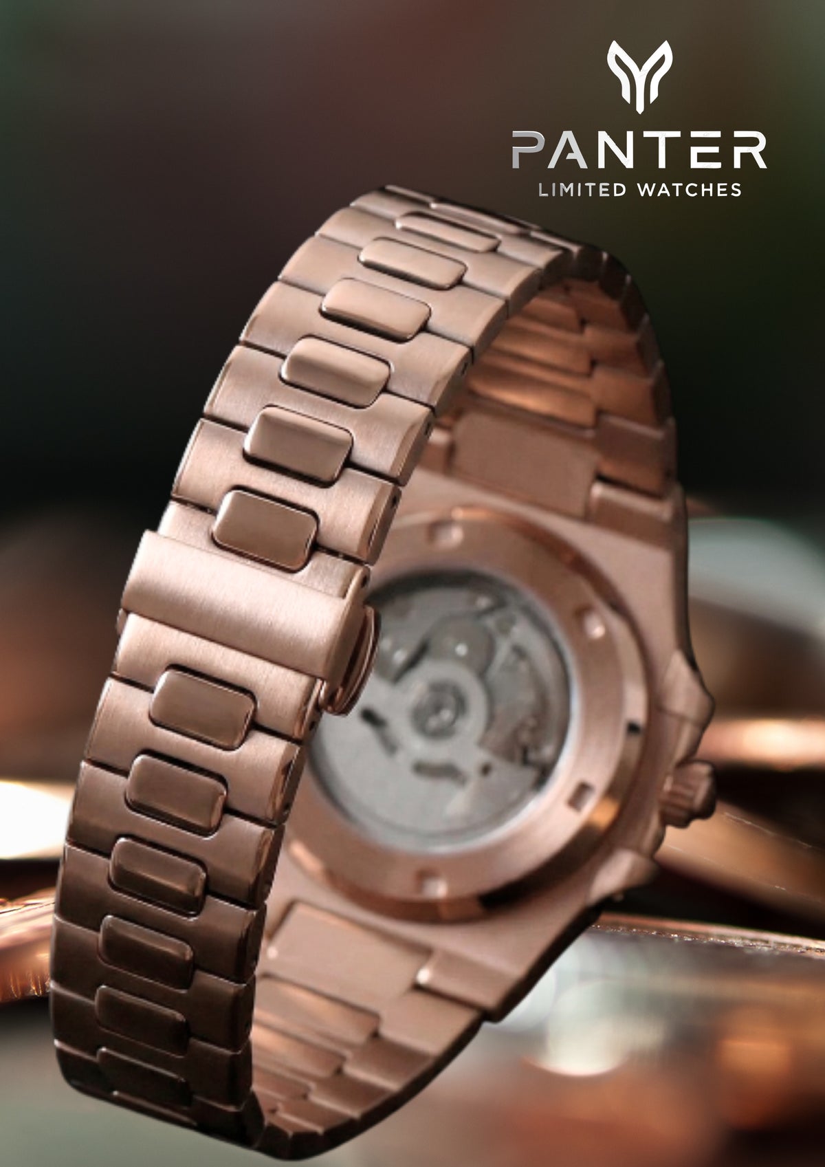 Reloj Automático NAUTILUS Open Heart Dorado Rosa