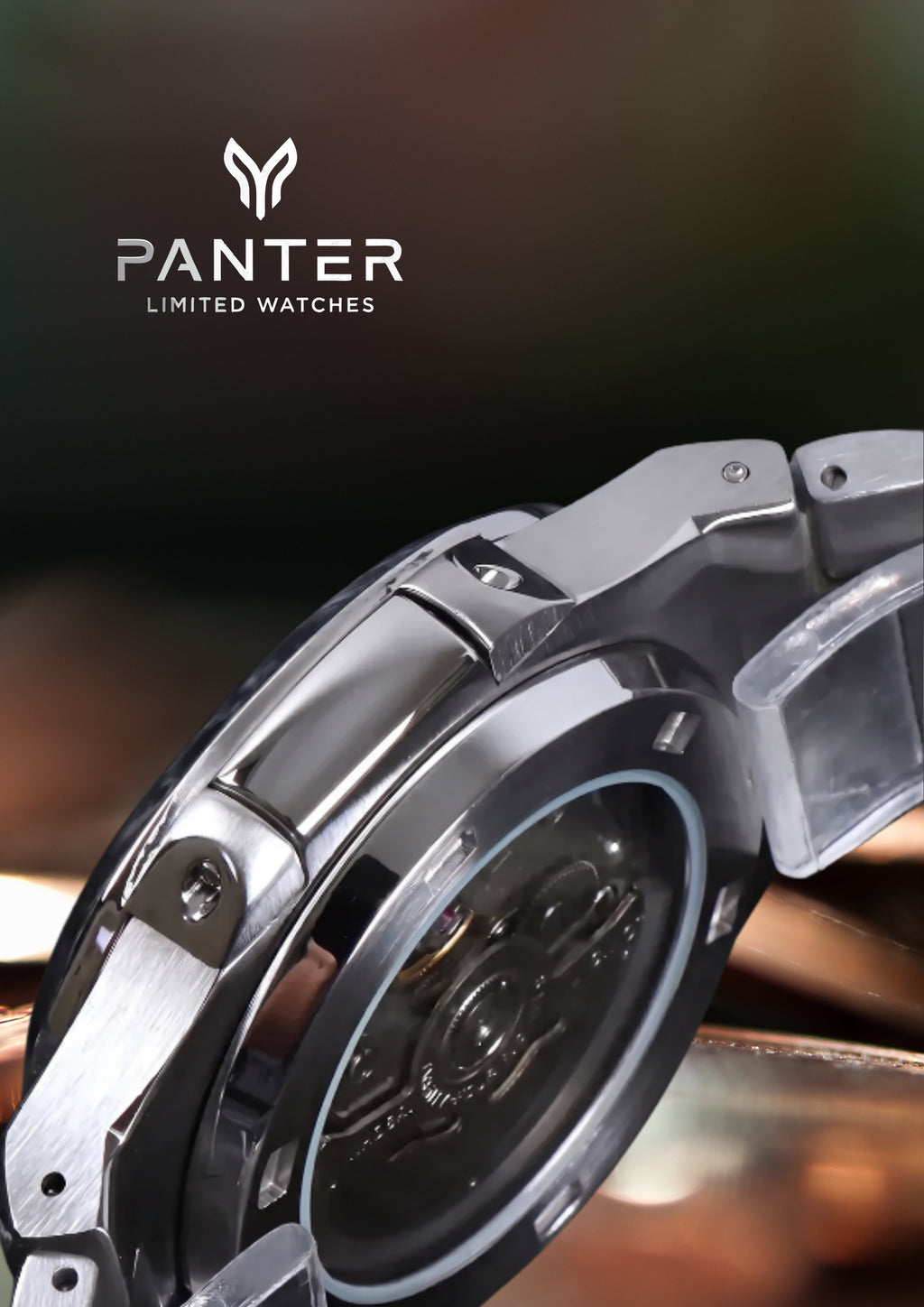 Reloj Automático PANTER NAUTILUS Open Heart Azul