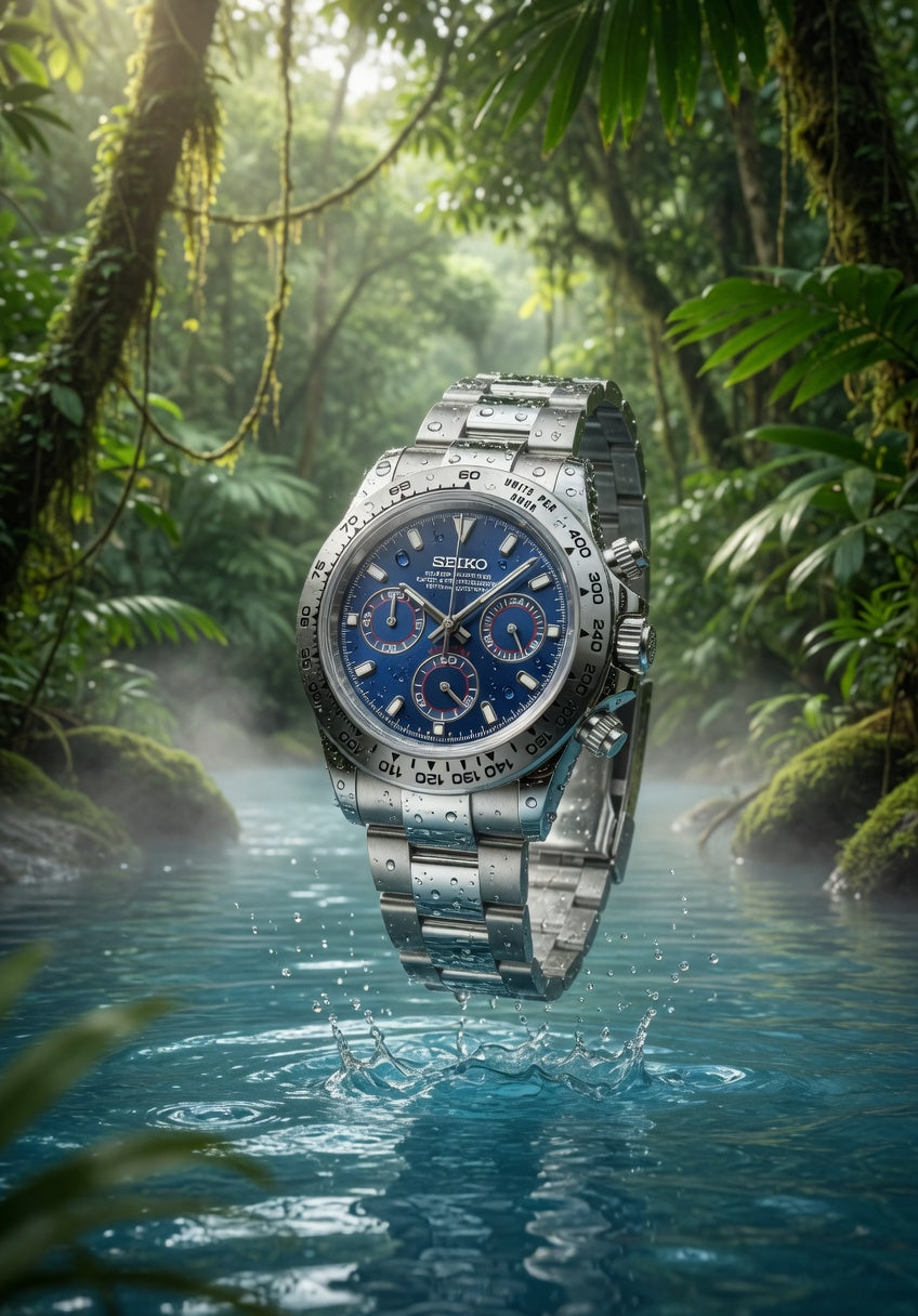 Reloj Meca-Cuarzo PANTER DAYTONA Azul y plateado