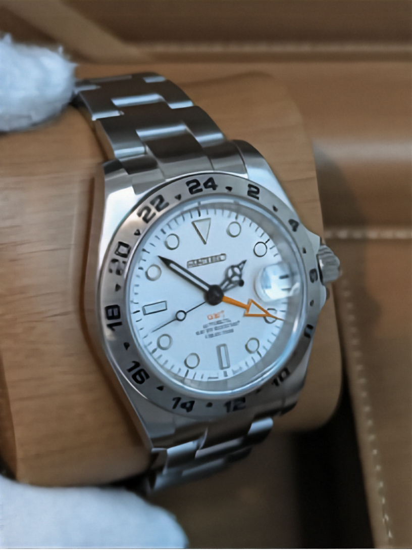Reloj Automático PANTER EXPLORER GMT II | Plata y Blanco