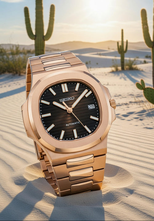 Reloj Automático PANTER NAUTILUS Dorado Rosa con Fecha
