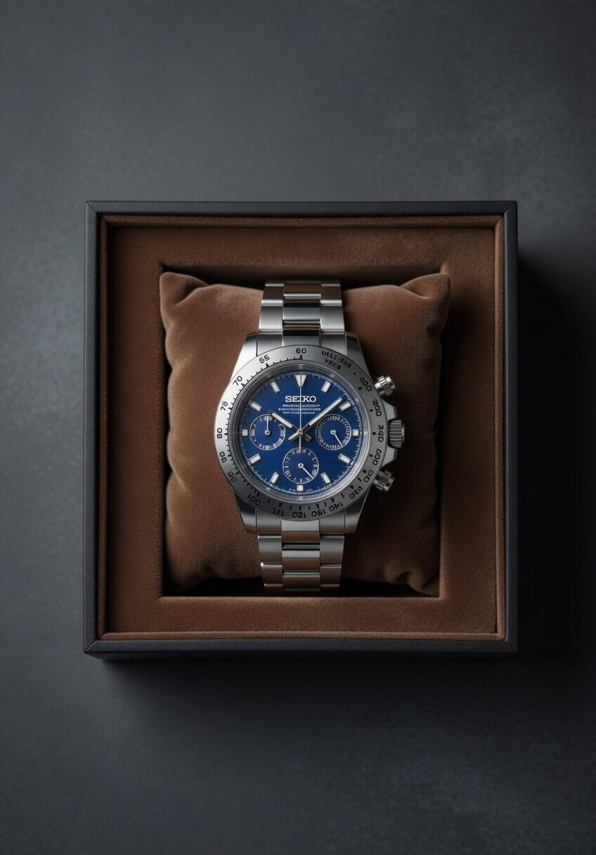 Reloj Meca-Cuarzo PANTER DAYTONA Azul y plateado