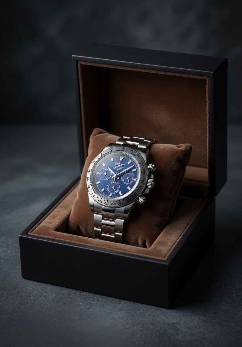 Reloj Meca-Cuarzo PANTER DAYTONA Azul y plateado