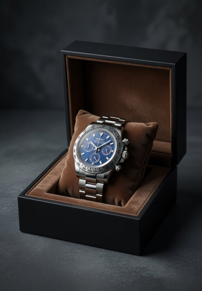 Reloj Meca-Cuarzo PANTER DAYTONA Azul y plateado