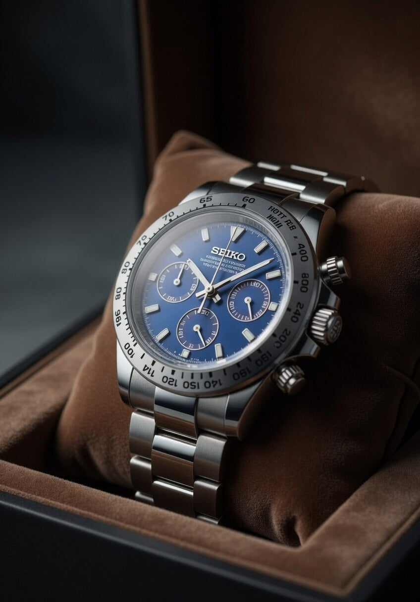 Reloj Meca-Cuarzo PANTER DAYTONA Azul y plateado
