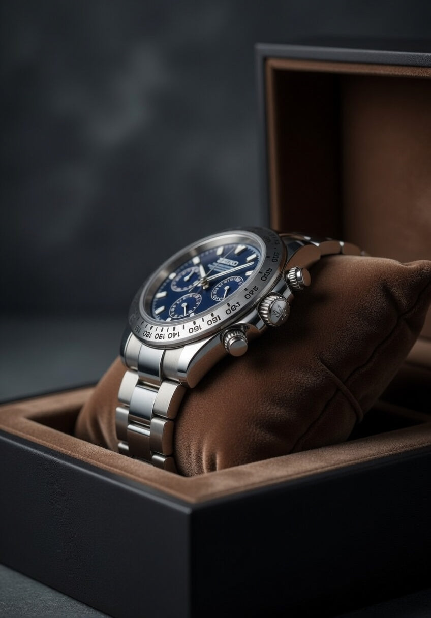Reloj Meca-Cuarzo PANTER DAYTONA Azul y plateado
