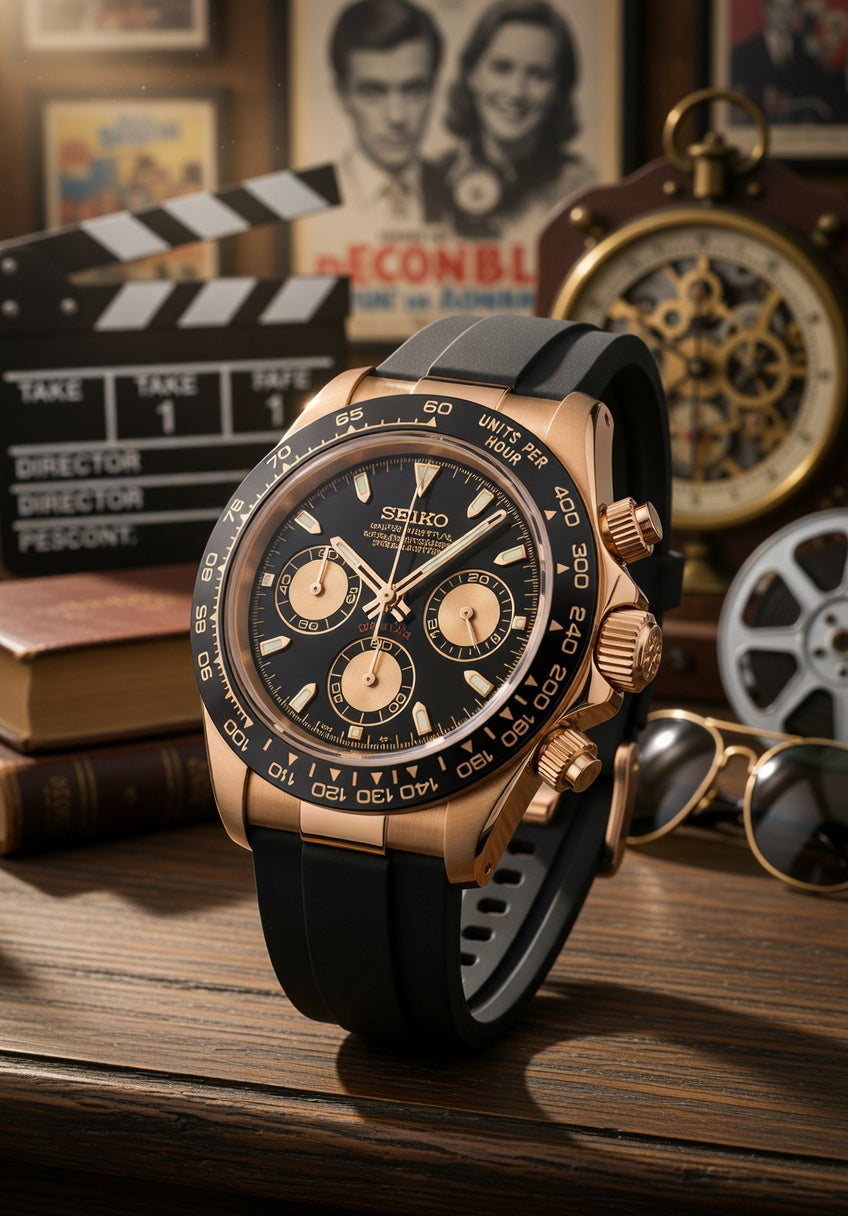 Reloj Meca-Cuarzo PANTER DAYTONA Dorado y Negro
