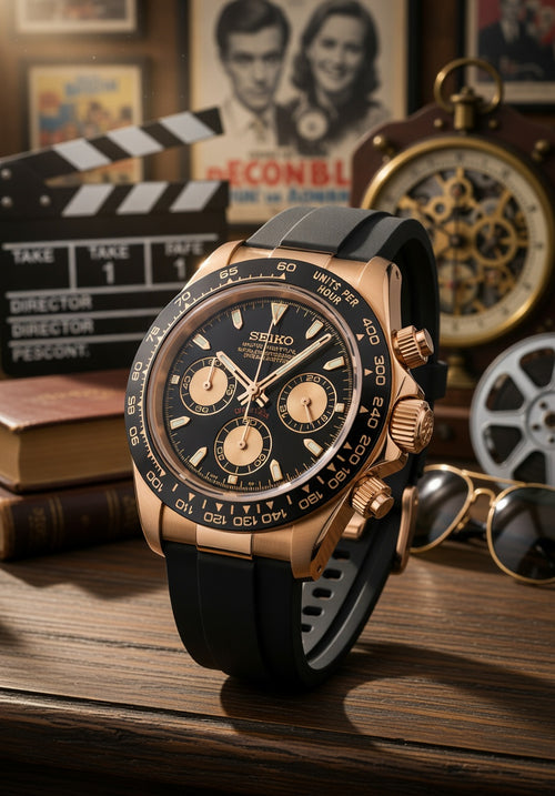 Seiko Mod DAYTONA DORADO Y NEGRO