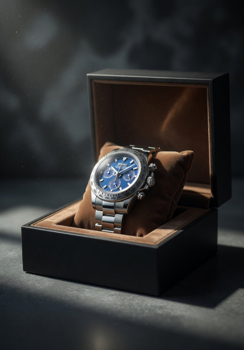 Reloj Meca-Cuarzo PANTER DAYTONA Azul y plateado