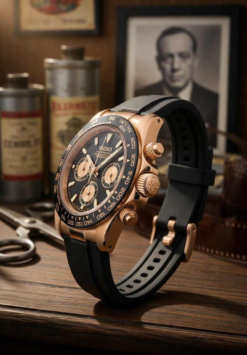 Reloj Meca-Cuarzo PANTER DAYTONA Dorado y Negro