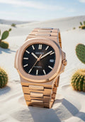 Montre Automatique PANTER NAUTILUS Or rose avec date