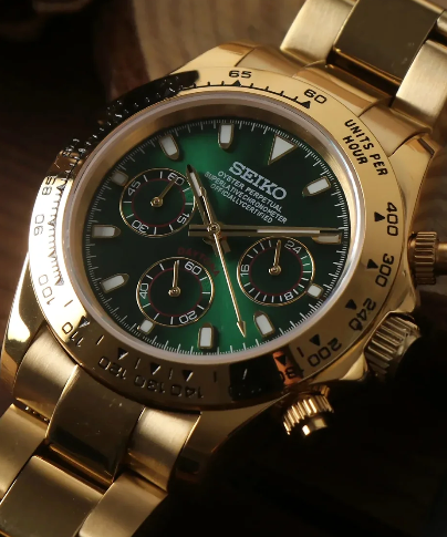 Reloj Meca-Cuarzo PANTER DAYTONA Dorado y verde