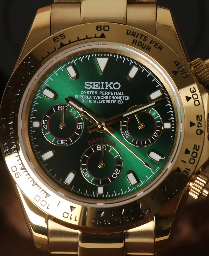 Reloj Meca-Cuarzo PANTER DAYTONA Dorado y verde