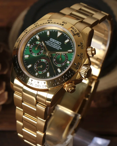 Reloj Meca-Cuarzo PANTER DAYTONA Dorado y verde