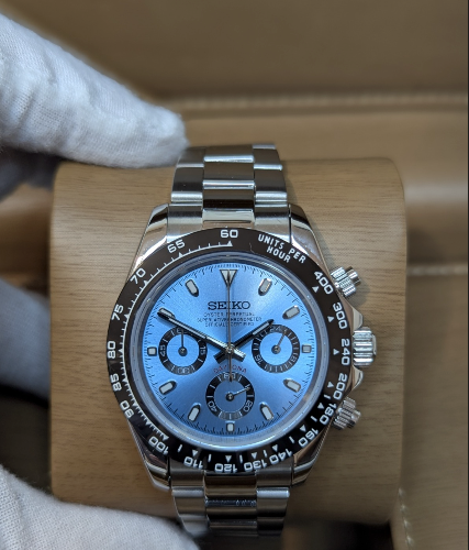 Reloj Meca-Cuarzo PANTER DAYTONA Azul claro y Negro