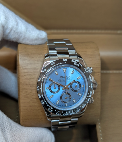 Reloj Meca-Cuarzo PANTER DAYTONA Azul claro y Negro