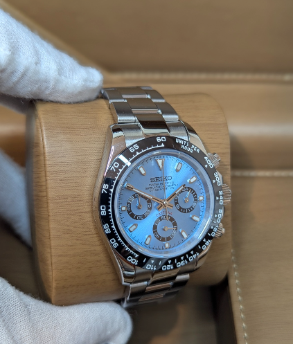Reloj Meca-Cuarzo PANTER DAYTONA Azul claro y Negro