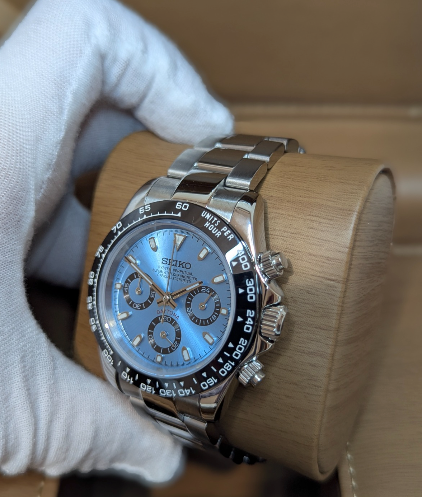 Reloj Meca-Cuarzo PANTER DAYTONA Azul claro y Negro