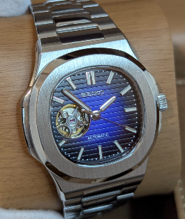Reloj Automático PANTER NAUTILUS Open Heart Azul
