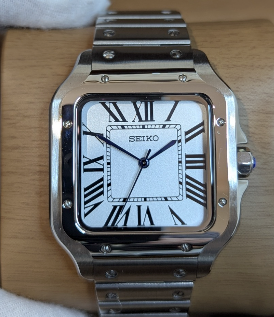 Reloj Automático PANTER SANTOS  Blanco y gris plateado