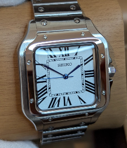 Reloj Automático PANTER SANTOS  Blanco y gris plateado