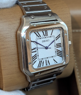 Reloj Automático PANTER SANTOS  Blanco y gris plateado