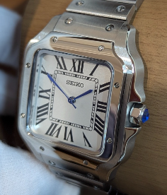 Reloj Automático PANTER SANTOS  Blanco y gris plateado