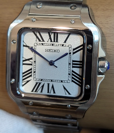 Reloj Automático PANTER SANTOS  Blanco y gris plateado