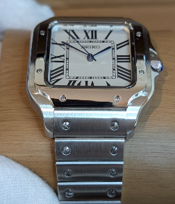 Reloj Automático PANTER SANTOS  Blanco y gris plateado