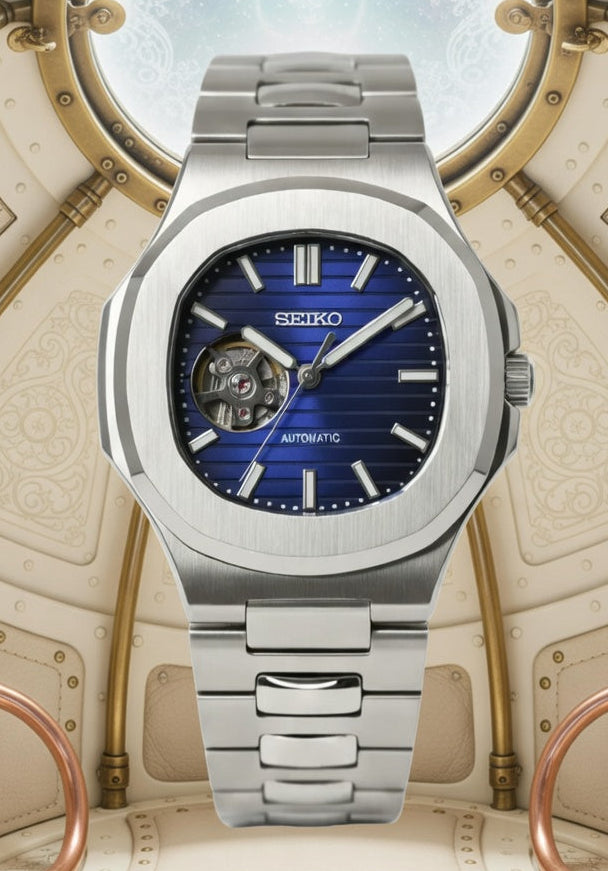 Reloj Automático PANTER NAUTILUS Open Heart Azul