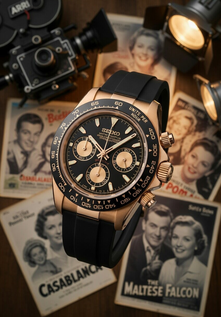 Reloj Meca-Cuarzo PANTER DAYTONA Dorado y Negro