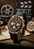 Reloj Meca-Cuarzo PANTER DAYTONA Dorado y Negro