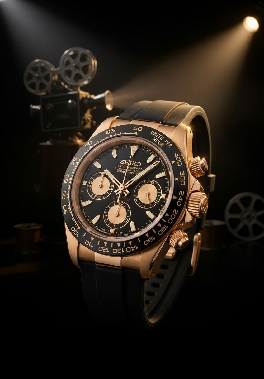 Reloj Meca-Cuarzo PANTER DAYTONA Dorado y Negro