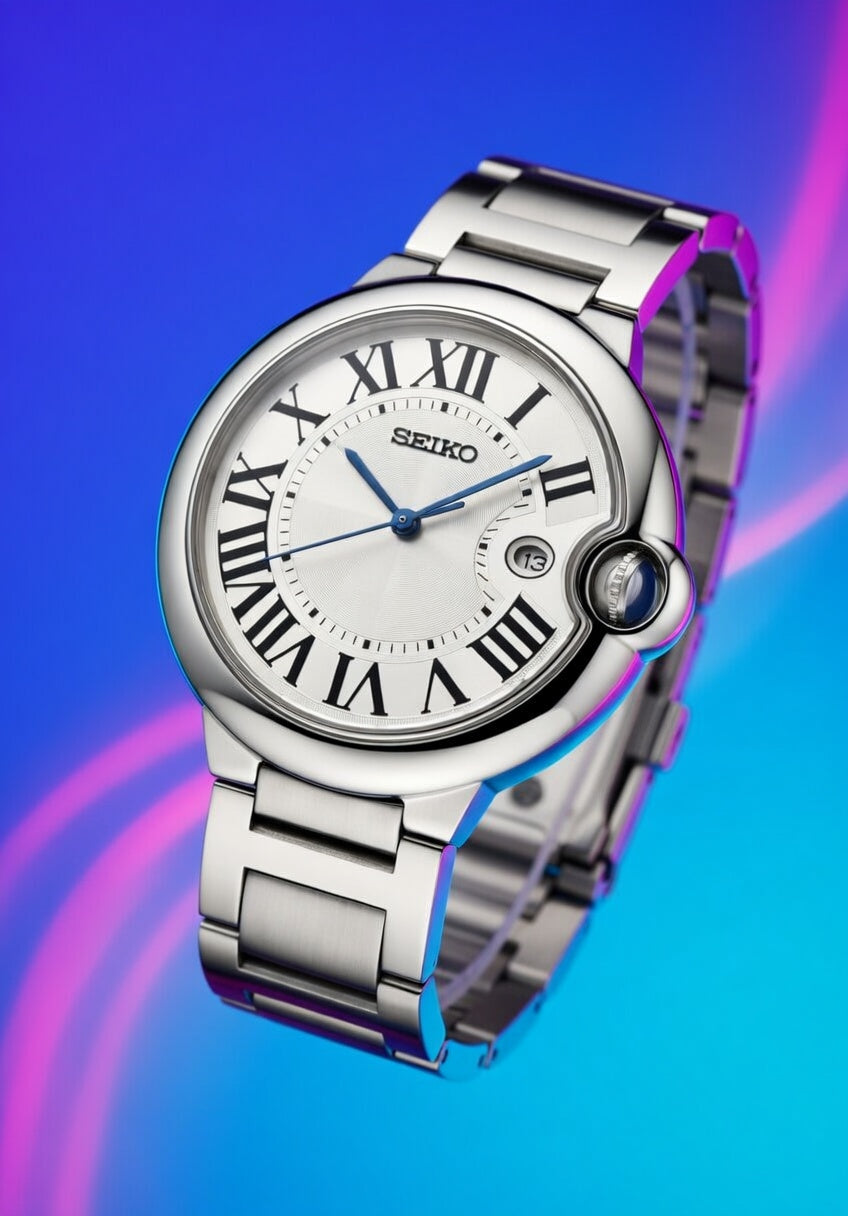 Seiko Mod BALLON Blanco negro y Azul