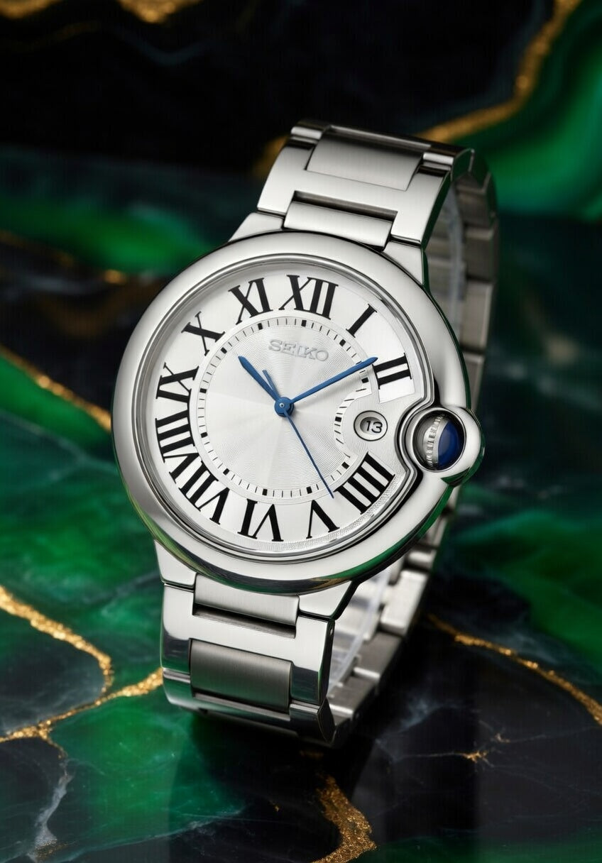 Seiko Mod BALLON Blanco negro y Azul