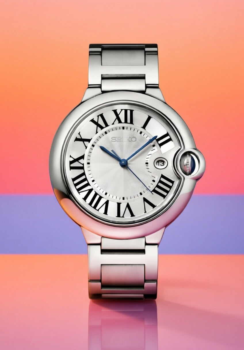 Seiko Mod BALLON Blanco negro y Azul