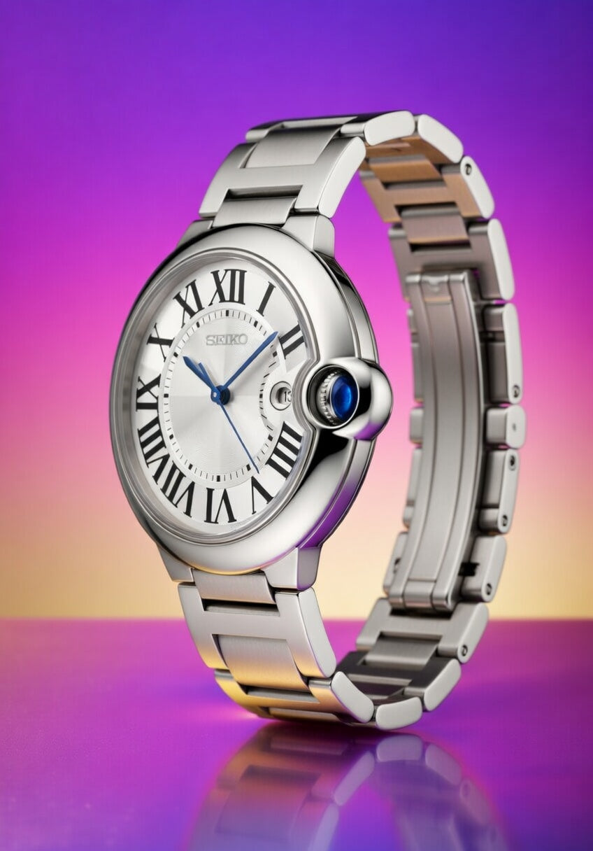 Seiko Mod BALLON Blanco negro y Azul